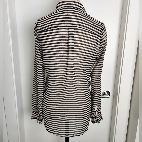 Vintage Sheer Striped Blouse - Picture 4 of 12